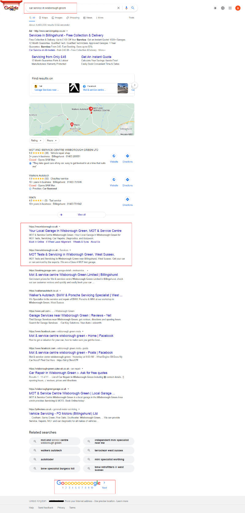 Lush Domain Website Designer in Surrey - MSC's Project's 1st Page Google Result